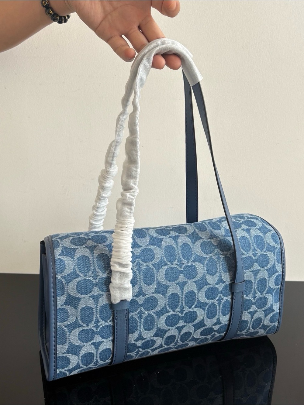 Coach Blue Signature Jacquard Shoulder Bag - Picture 5 of 8